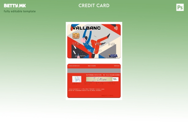 Модерен стил шаблон за виза картичка Andorra Vall Banc